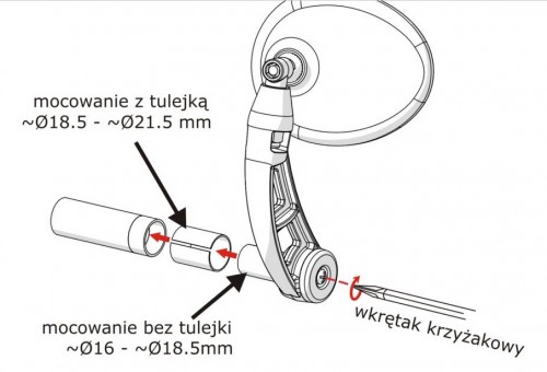 LUSTERKO ROWEROWE AJS W KIEROWNICĘ COMFORT