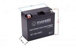 Akumulator 12v 12ah AGM (Gel) MT12B Moretti