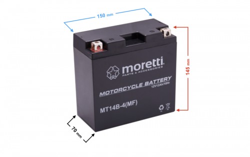 Akumulator 12v 14ah AGM (Gel) MT14B Moretti