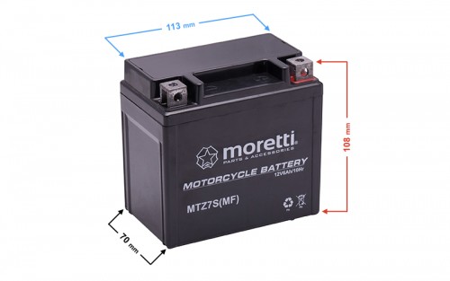 Akumulator 12v 7ah AGM (Gel) MTZ7S Moretti