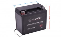 Akumulator 12v 12ah AGM (Gel) MTX12-BS Moretti