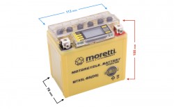 Akumulator 12v 5ah AGM (I-Gel) MTX5L-BS Moretti ze wskaźnikiem