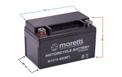 Akumulator 12v 7ah AGM (Gel) MTX7A-BS Moretti