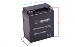 Akumulator 12v 7ah AGM (Gel) MTX7L-BS Moretti