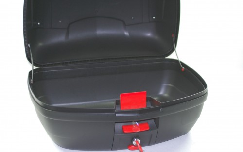 Kufer Moretti MR-889, 46 l., czarny połysk, czerwony odblask