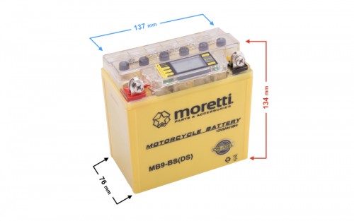 Akumulator AGM (I-Gel) MB9-BS Moretti ze wskaźnikiem