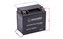 Akumulator 12V5AH AGM (Gel) MTX5L-BS Moretti
