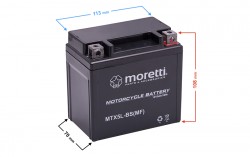 Akumulator 12V5AH AGM (Gel) MTX5L-BS Moretti
