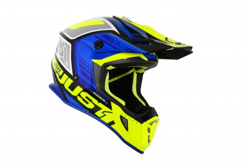 Kask JUST1 J38 BLADE blue-fluo yellow-black L