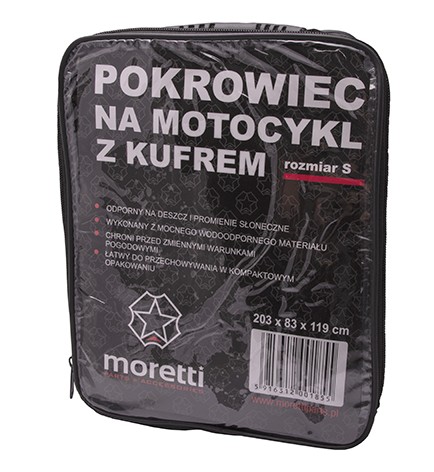 POKROWIEC MOTOCYKLOWY MORETTI Z KUFREM