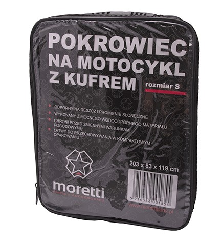 POKROWIEC MOTOCYKLOWY MORETTI  Z KUFREM