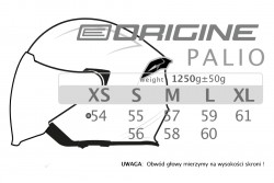 Kask ORIGINE PALIO 2.0 + BT SOLID white gloss XXL